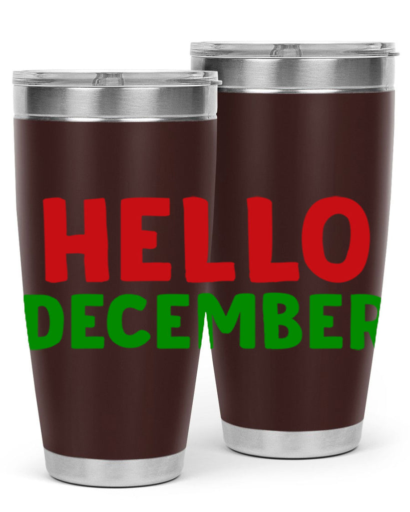 Hello December 158#- winter- Tumbler