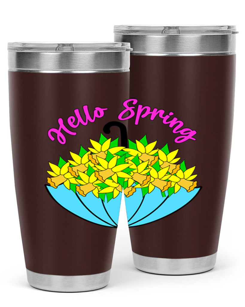 Hello Spring Umbrella Daffodils207#- spring- Tumbler