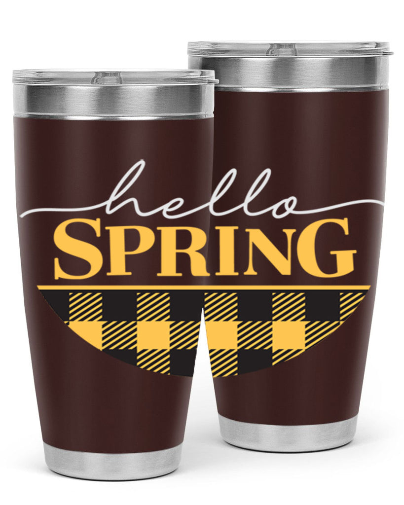 Hello Spring plaid 203#- spring- Tumbler