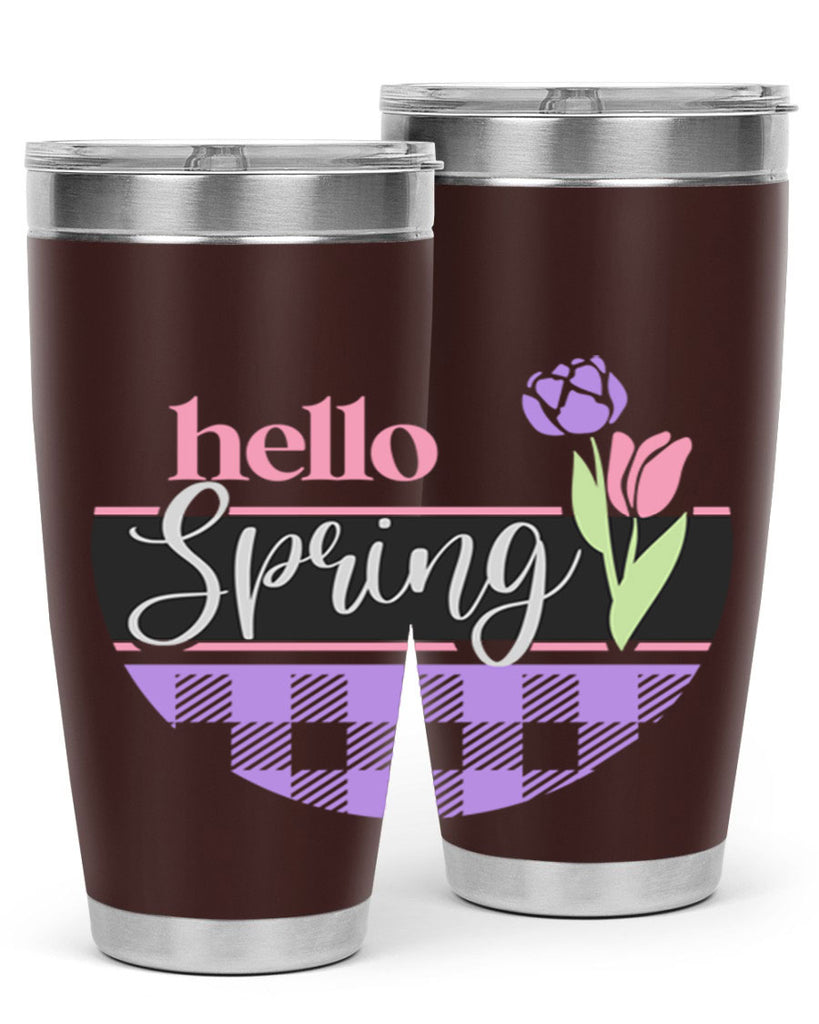 Hello spring plaid206#- spring- Tumbler