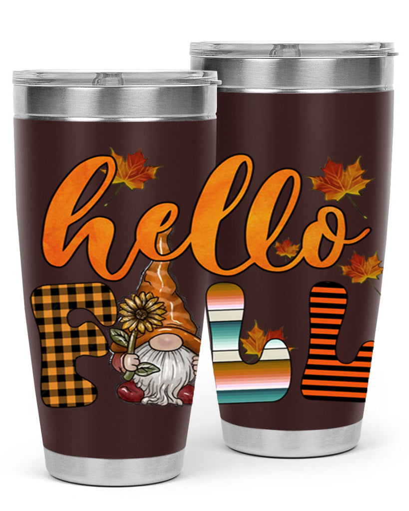 HelloFallVintageGnome 299#- fall- Tumbler