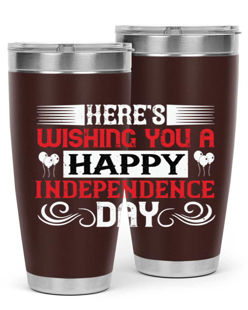 Heres wishing you a happy Independence Day Style 111#- Fourt Of July- Tumbler