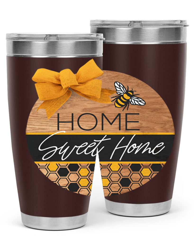 Home Sweet Home Bee and hive pattern Mockup242#- spring- Tumbler