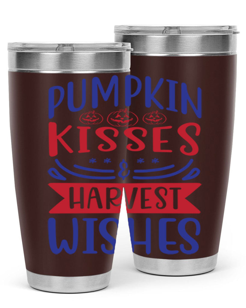 Pumpkin Kisses Harvest Wishes 522#- fall- Tumbler