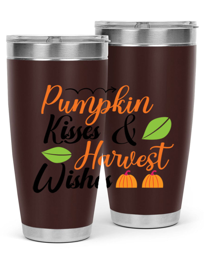 Pumpkin Kisses Harvest Wishes 523#- fall- Tumbler
