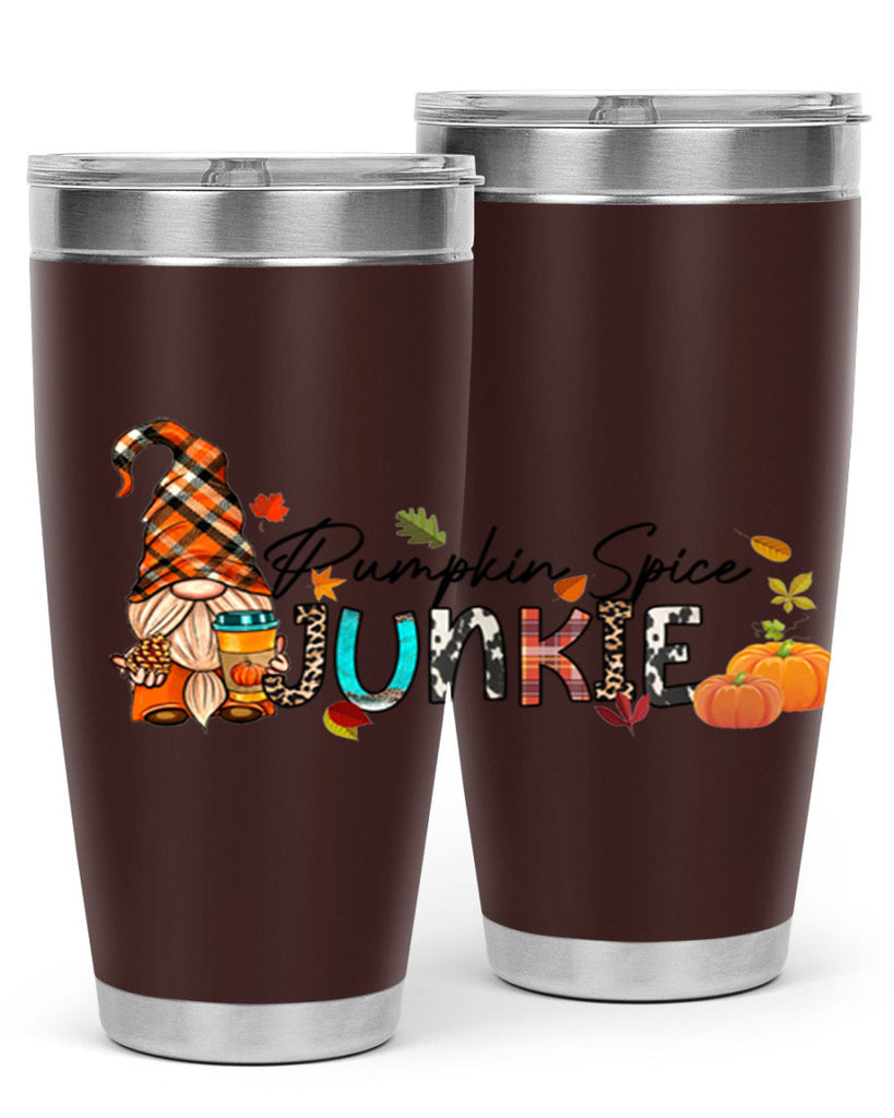 PumpkinSpiceJunkieFallGnome 567#- fall- Tumbler