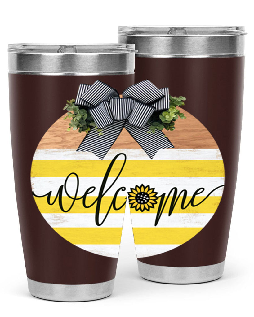 Welcome with sunflower Mockup591#- spring- Tumbler