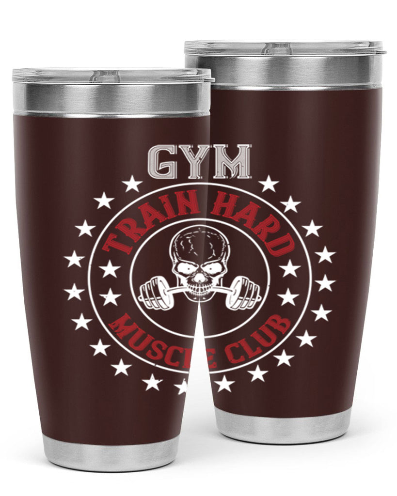 gym train hard mucle club 95#- gym- Tumbler