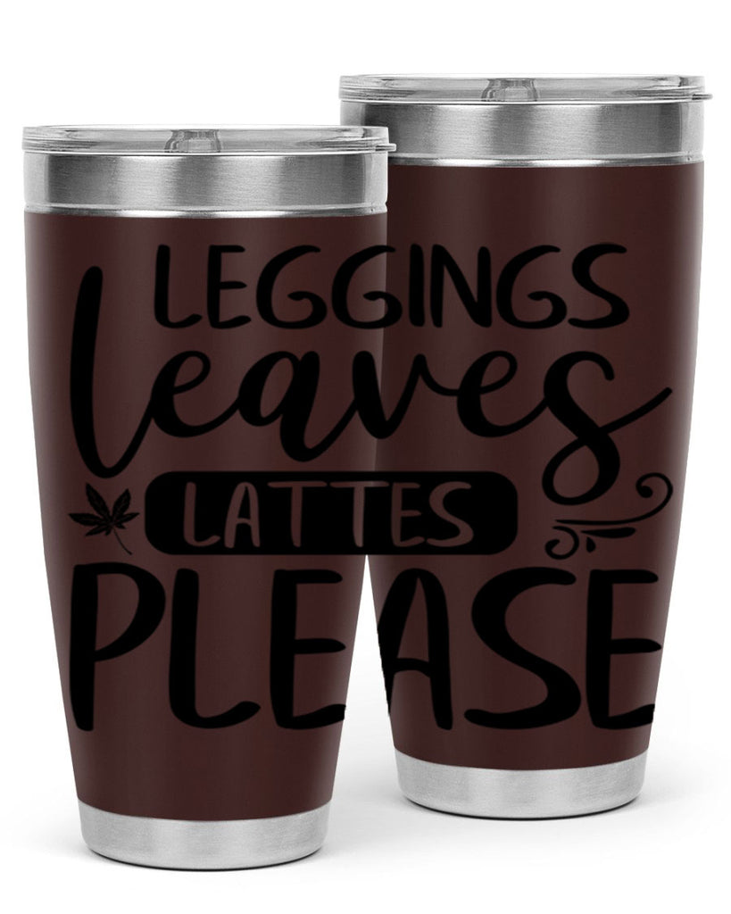 leggings leaves lattes please 396#- fall- Tumbler