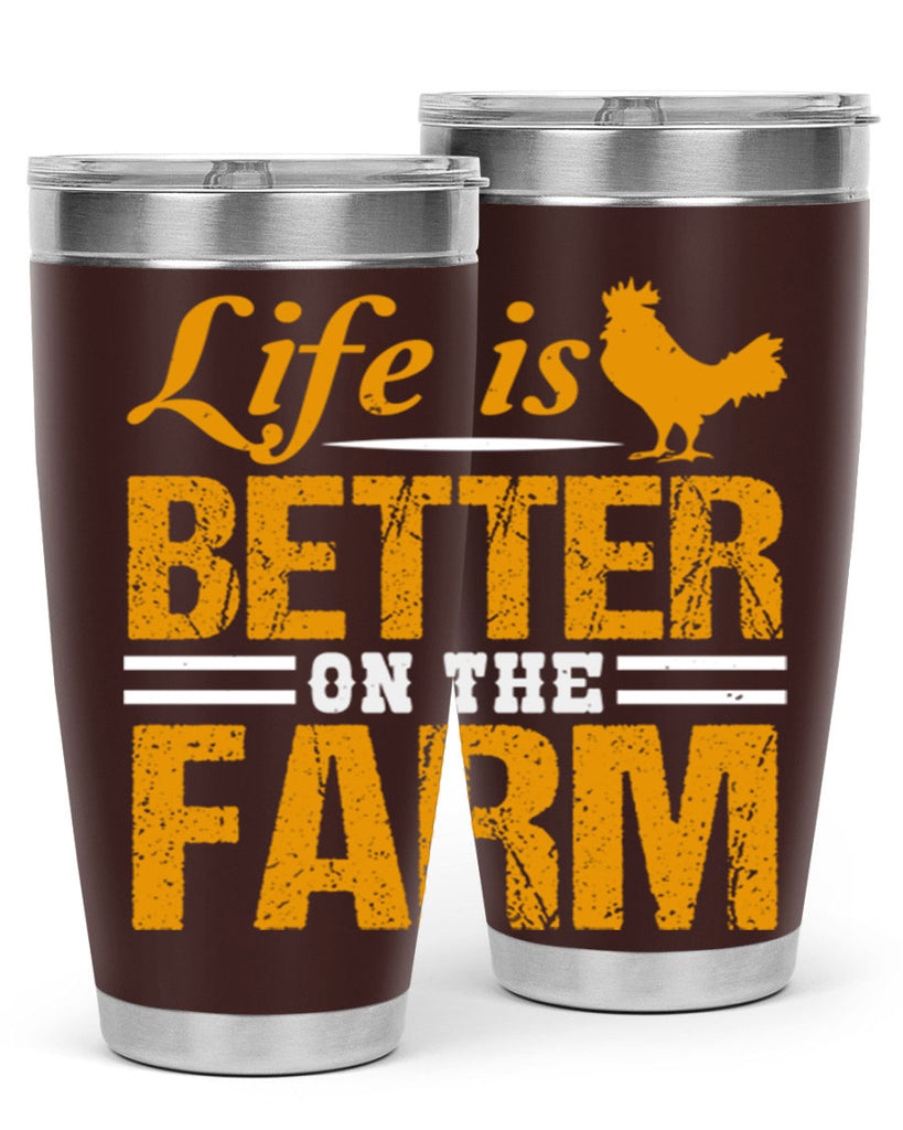 life is better on the farm 44#- farming and gardening- Tumbler