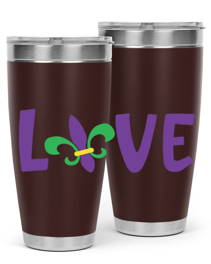 love 80#- mardi gras- Tumbler