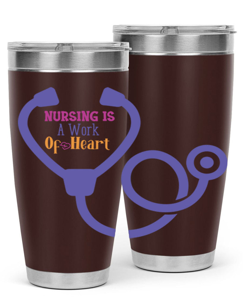 nursing is a work of heart Style 358#- nurse- tumbler