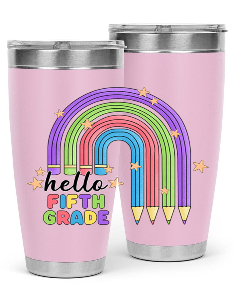 Hello 5th Grade Pencil Rainbow 13#- 5th grade- Tumbler