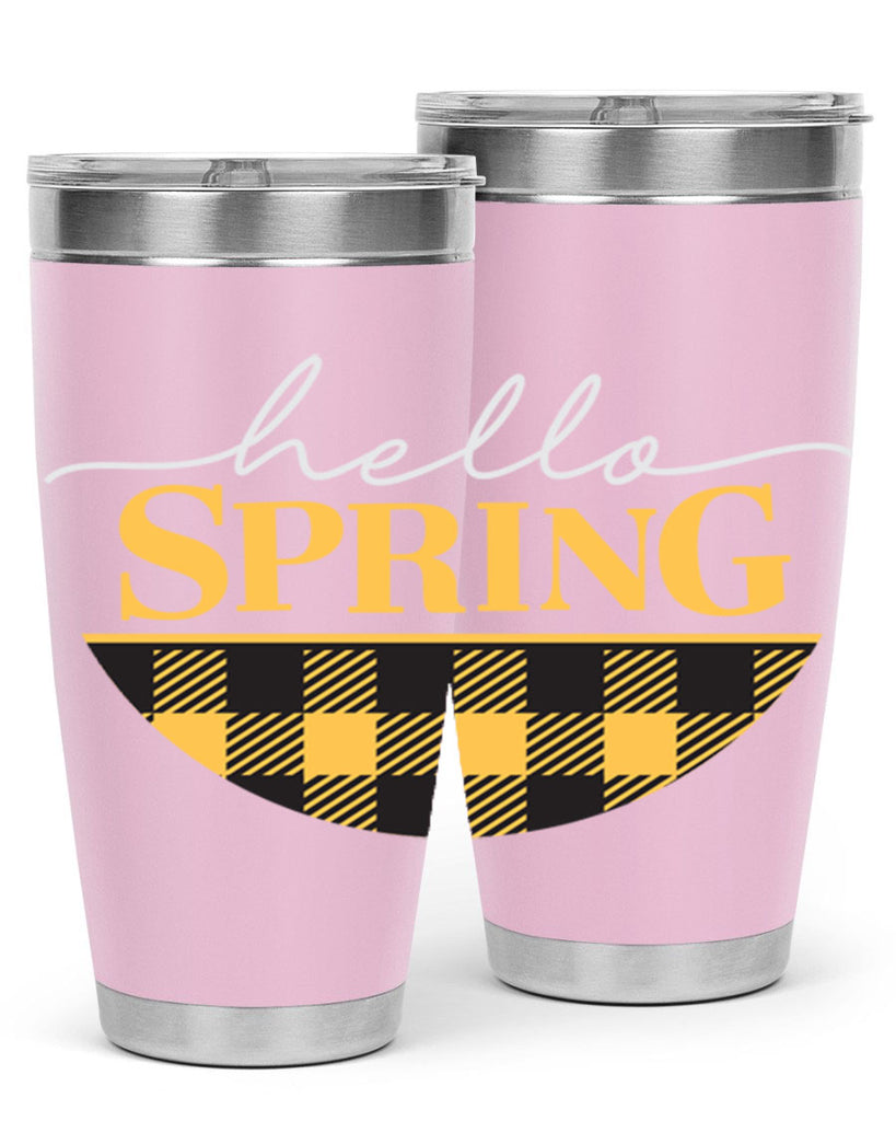 Hello Spring plaid 203#- spring- Tumbler