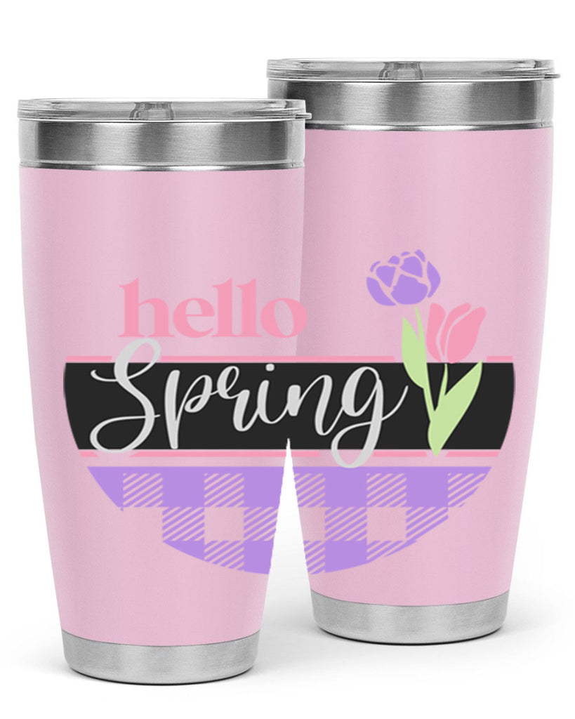 Hello spring plaid206#- spring- Tumbler