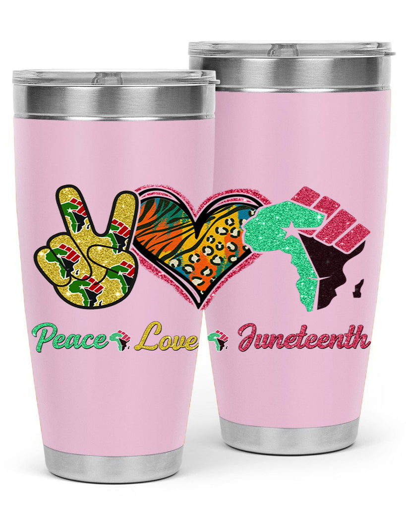 Peace Love Juneteenth Day Fist Png 8#- Juneteenth- tumbler