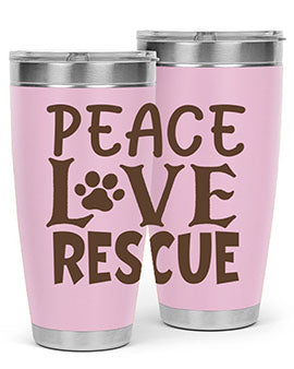 Peace Love Rescue Style 23#- cat- Tumbler