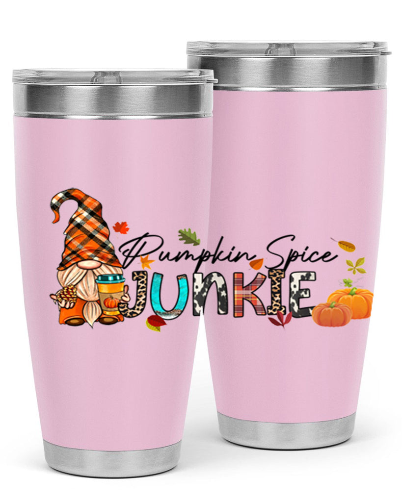 PumpkinSpiceJunkieFallGnome 567#- fall- Tumbler