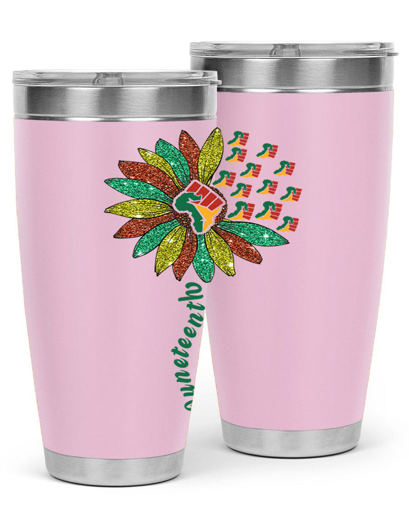 Sunflower Fist Juneteenth Black History 24#- Juneteenth- tumbler