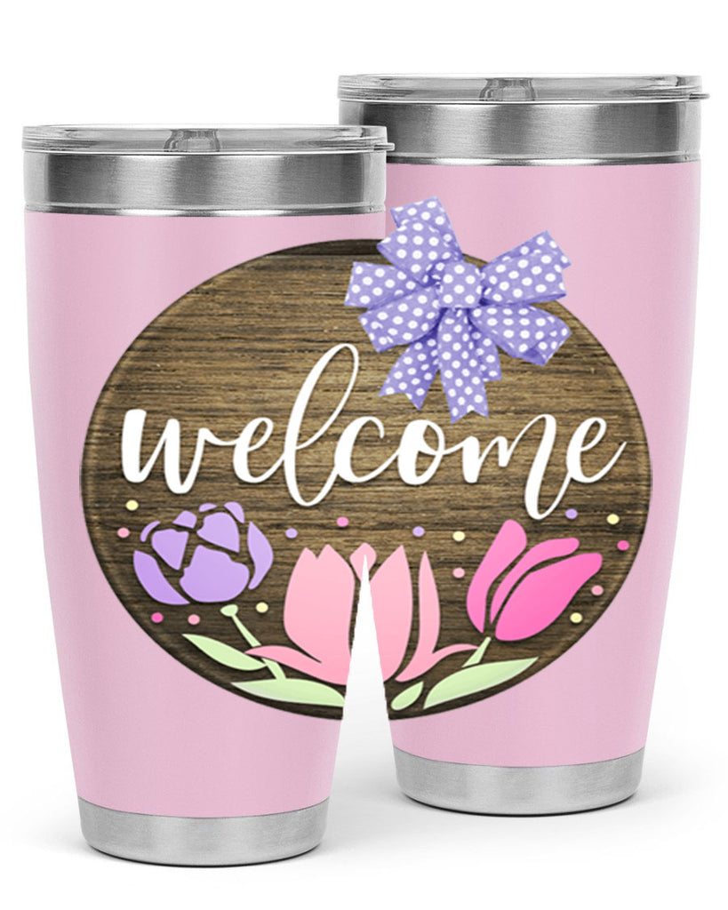 Welcome three flowers Mockup586#- spring- Tumbler