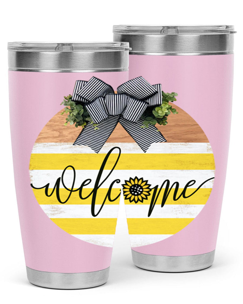 Welcome with sunflower Mockup591#- spring- Tumbler