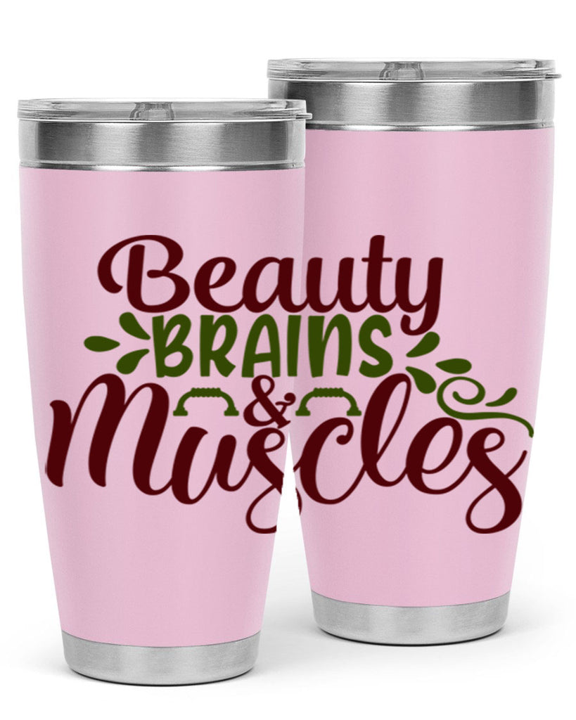 beauty brains muscles 52#- gym- Tumbler