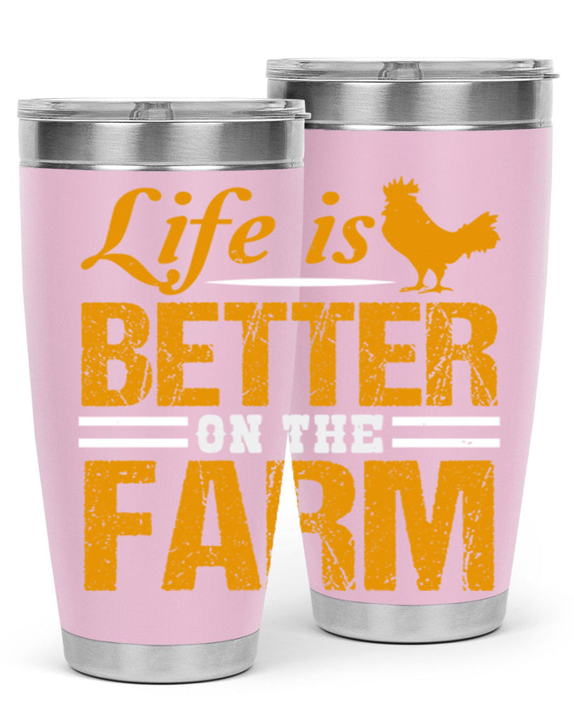 life is better on the farm 44#- farming and gardening- Tumbler