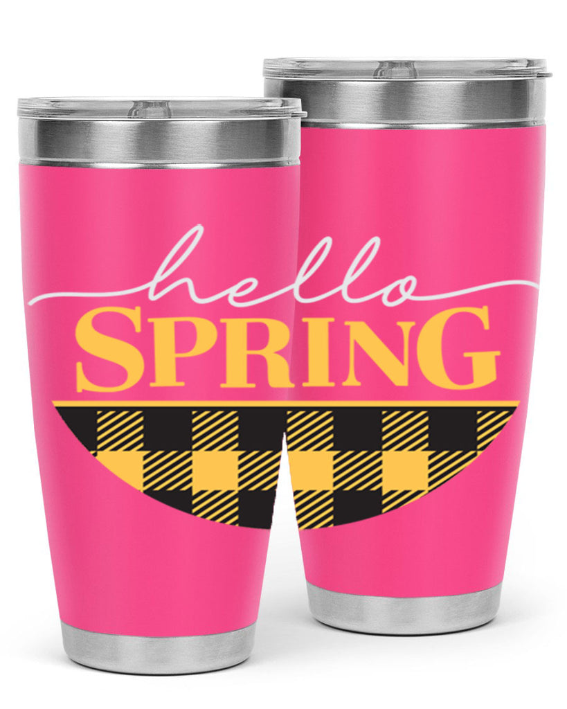 Hello Spring plaid 203#- spring- Tumbler
