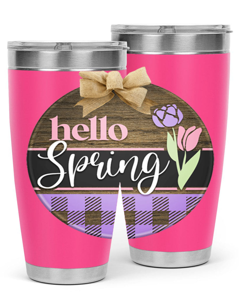 Hello spring plaid Mockup205#- spring- Tumbler