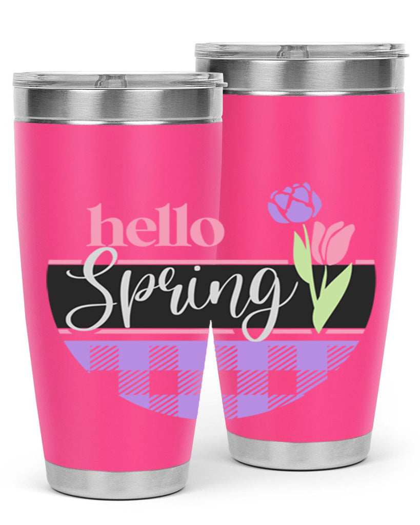 Hello spring plaid206#- spring- Tumbler