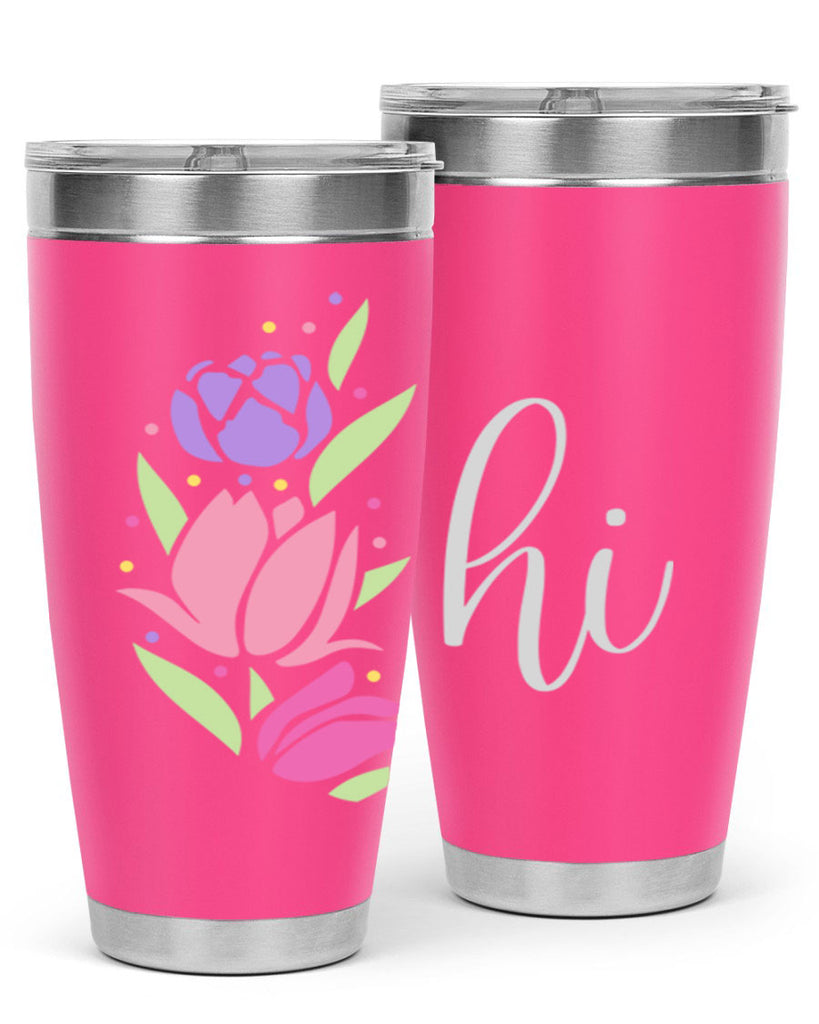 Hi pink flowers238#- spring- Tumbler
