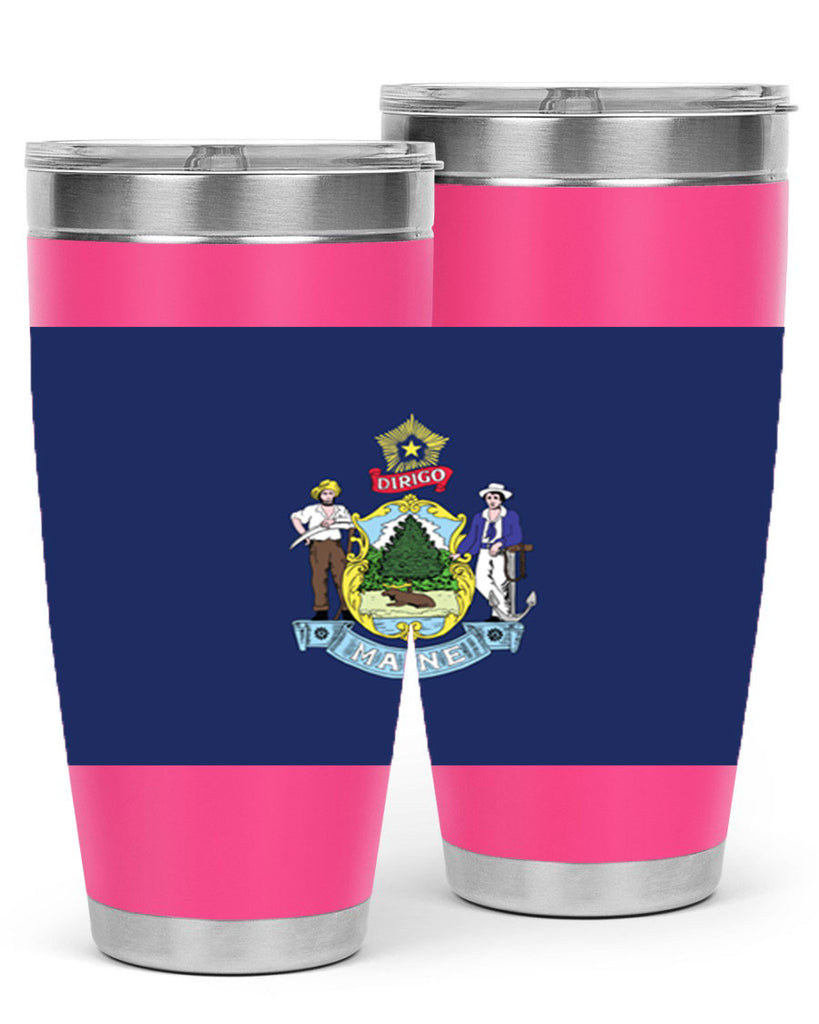 Maine 33#- Us Flags- Tumbler