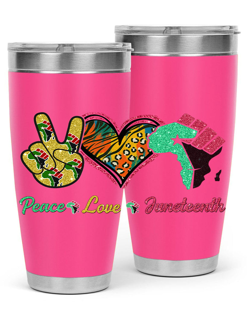 Peace Love Juneteenth Day Fist Png 8#- Juneteenth- tumbler