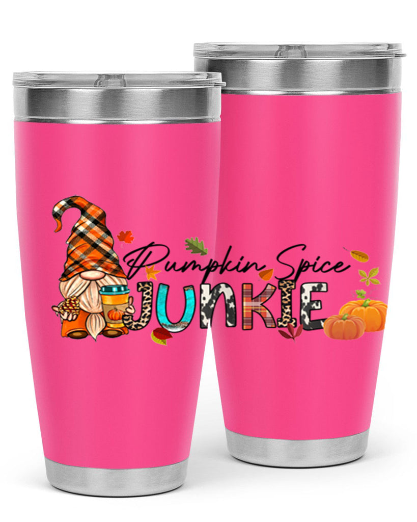 PumpkinSpiceJunkieFallGnome 567#- fall- Tumbler