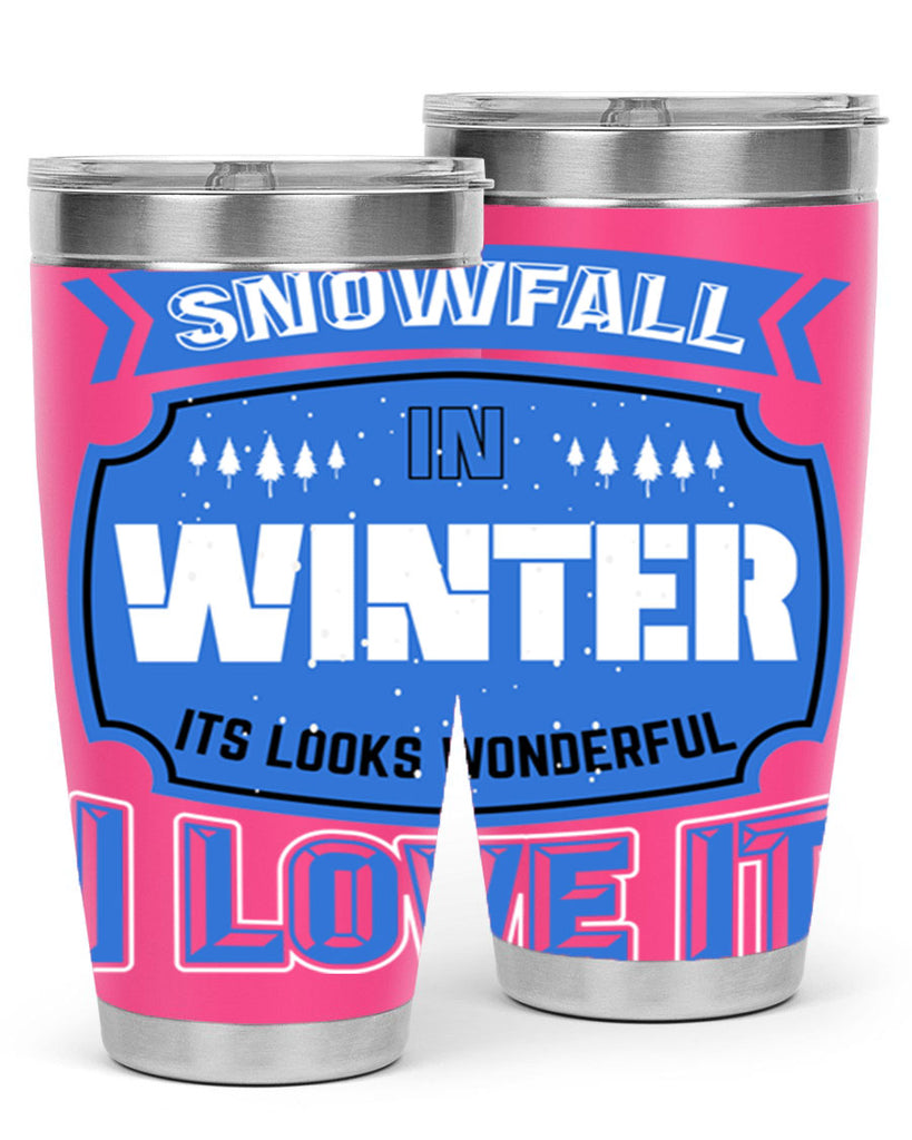 Snowfall in Winter 372#- winter- Tumbler