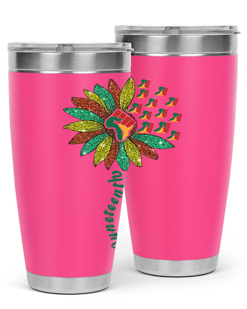Sunflower Fist Juneteenth Black History 24#- Juneteenth- tumbler