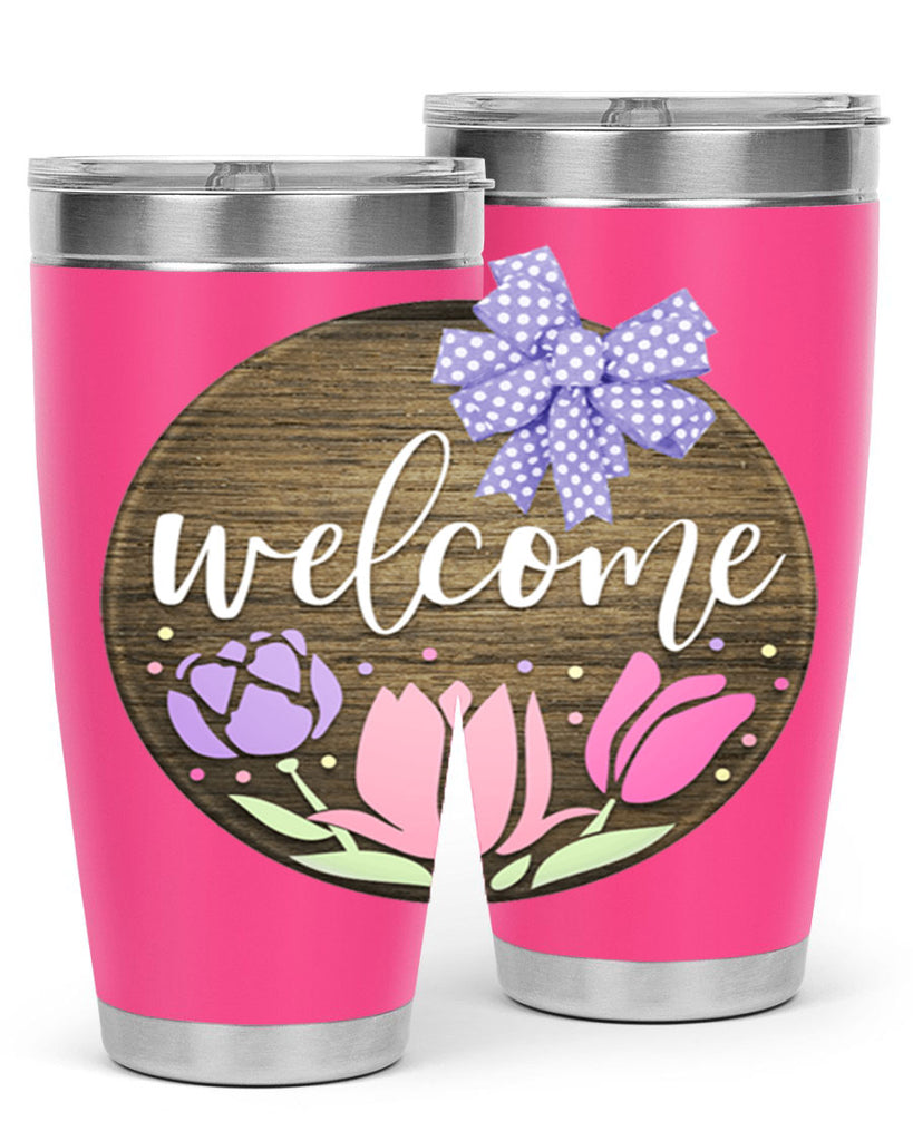 Welcome three flowers Mockup586#- spring- Tumbler