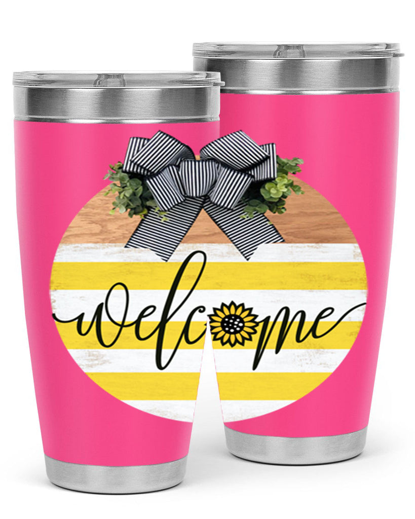 Welcome with sunflower Mockup591#- spring- Tumbler
