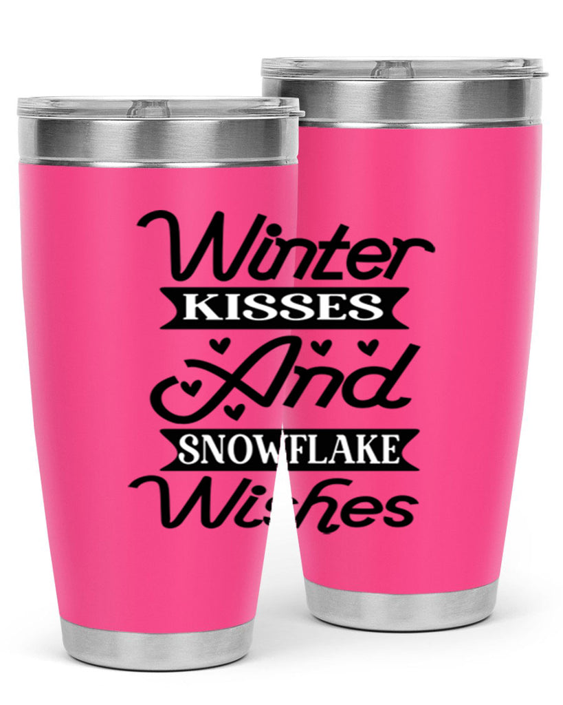 Winter Kisses And Snowflake Wishes 515#- winter- Tumbler