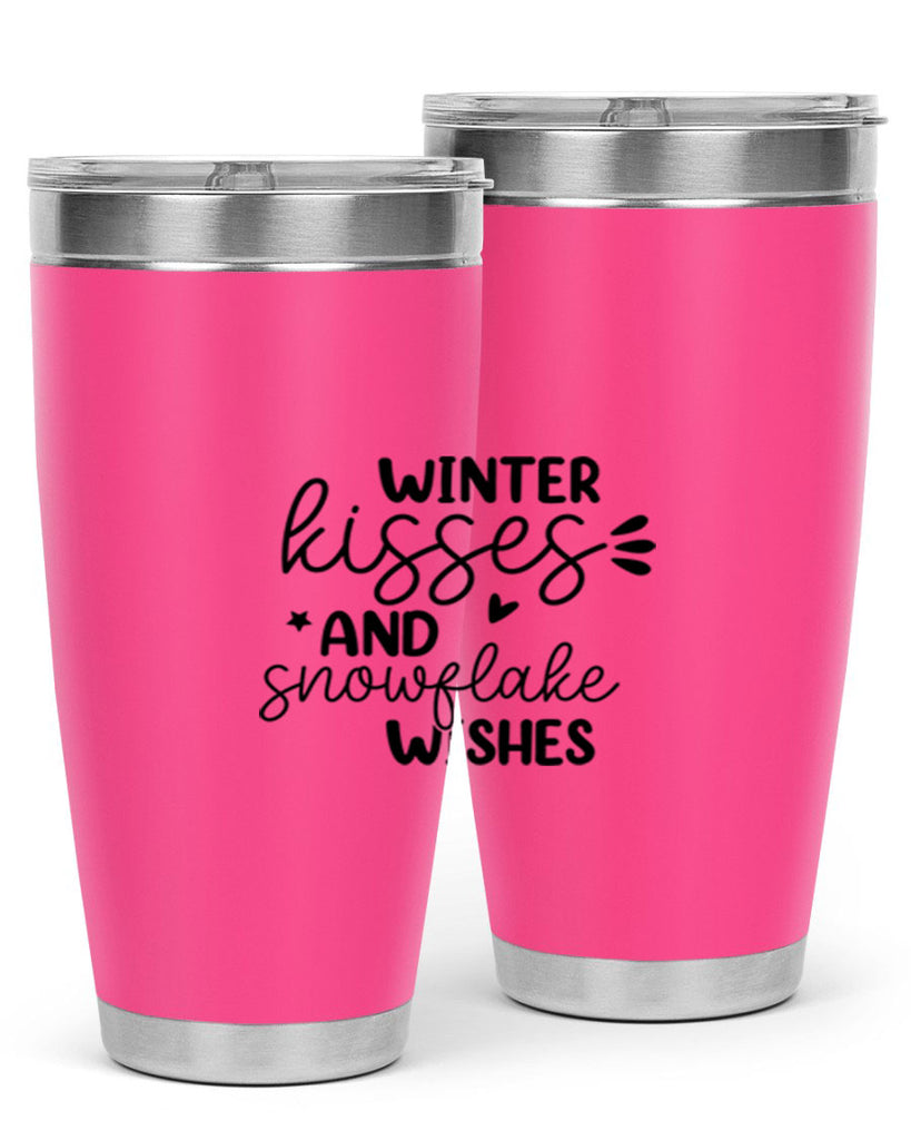 Winter Kisses And Snowflake Wishes 516#- winter- Tumbler