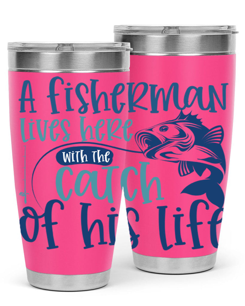 a fisherman lives here with the catch 228#- fishing- Tumbler