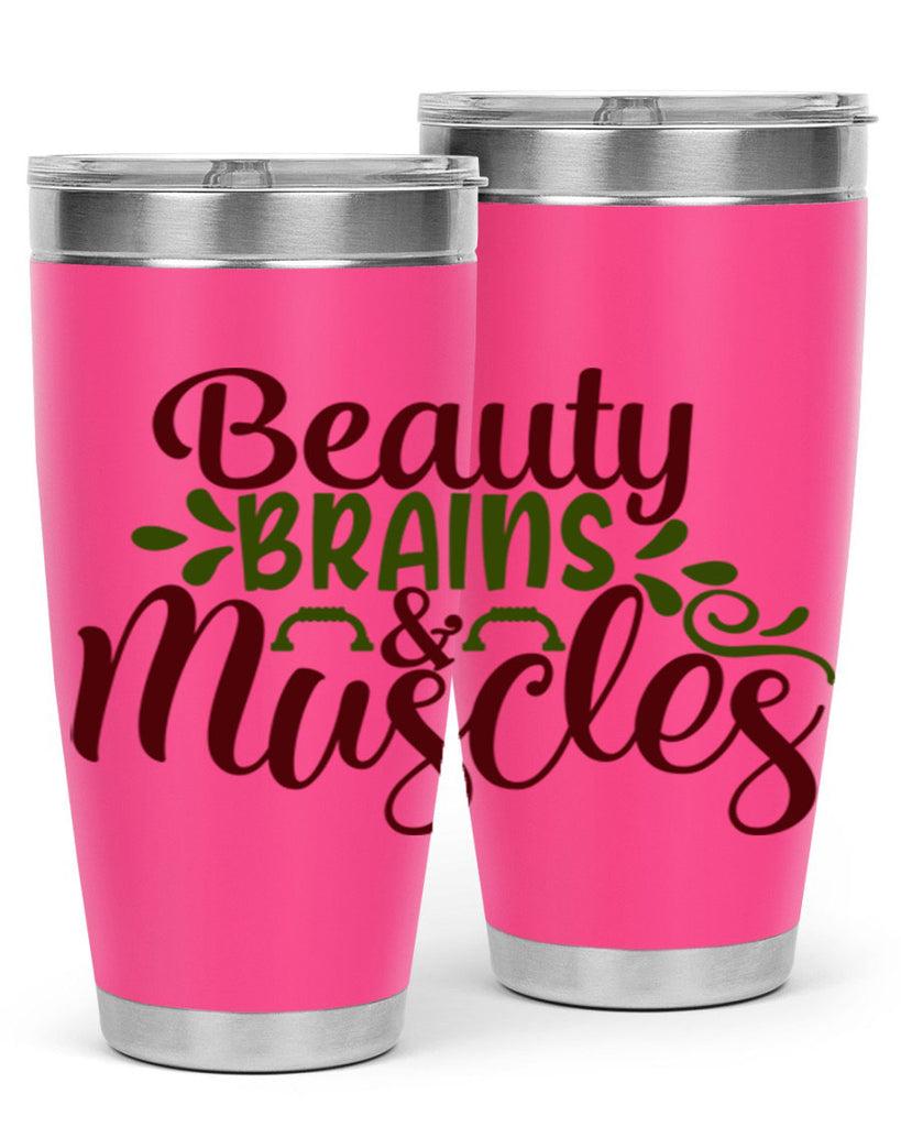 beauty brains muscles 52#- gym- Tumbler