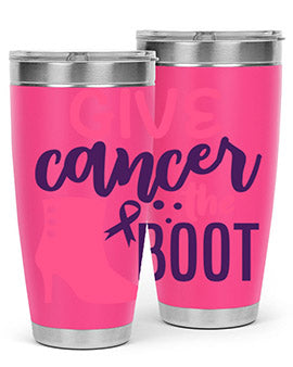 give cancer the boot Style 1#- breast cancer- Tumbler