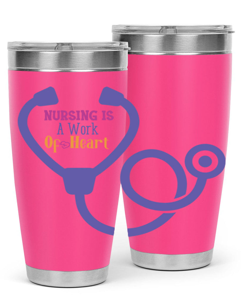 nursing is a work of heart Style 358#- nurse- tumbler