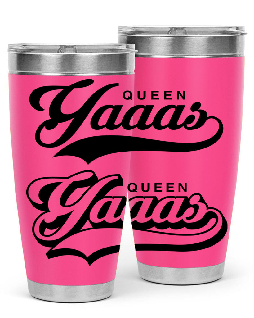 yaaas queen script 6#- black words phrases- Cotton Tank