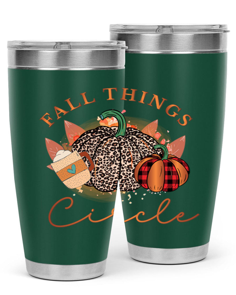 Fall Things Circle 133#- fall- Tumbler