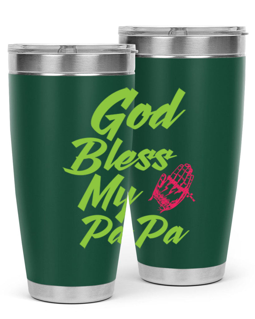 God Bless Papa 107#- grandpa - papa- Tumbler