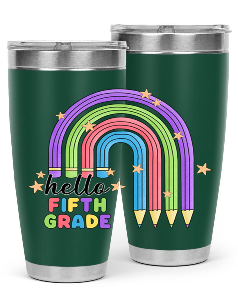 Hello 5th Grade Pencil Rainbow 13#- 5th grade- Tumbler