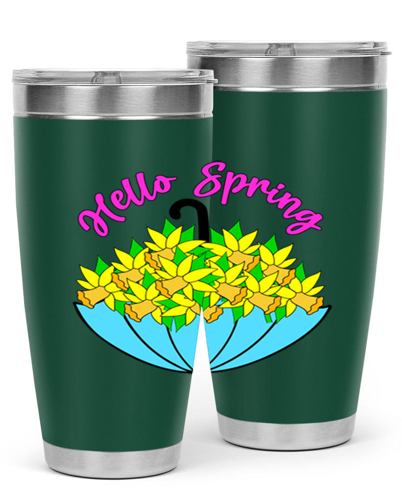 Hello Spring Umbrella Daffodils207#- spring- Tumbler