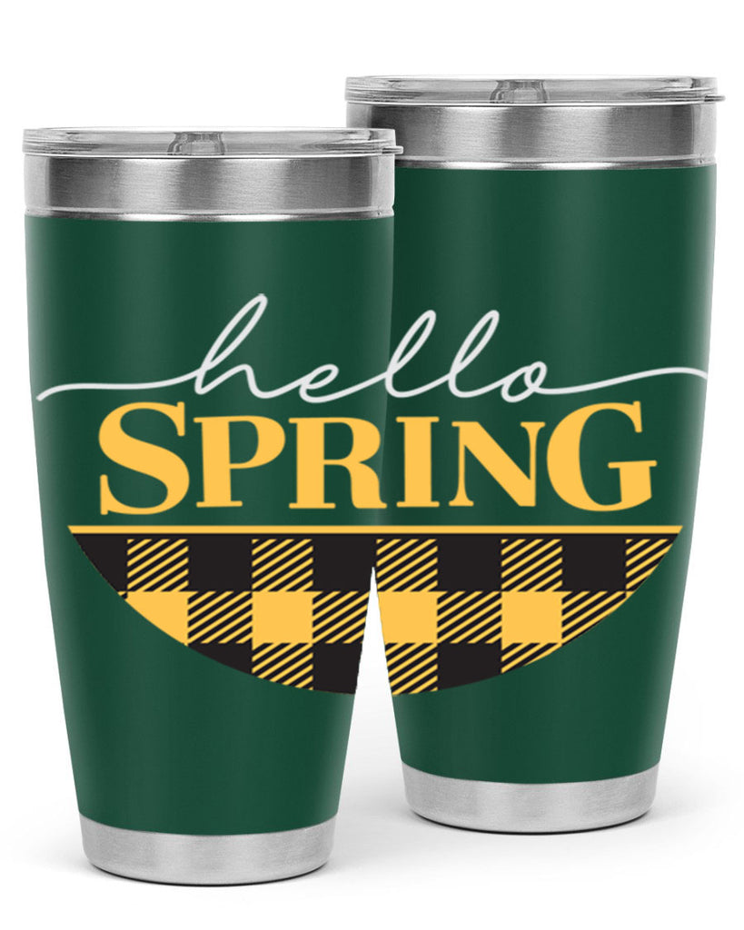 Hello Spring plaid 203#- spring- Tumbler